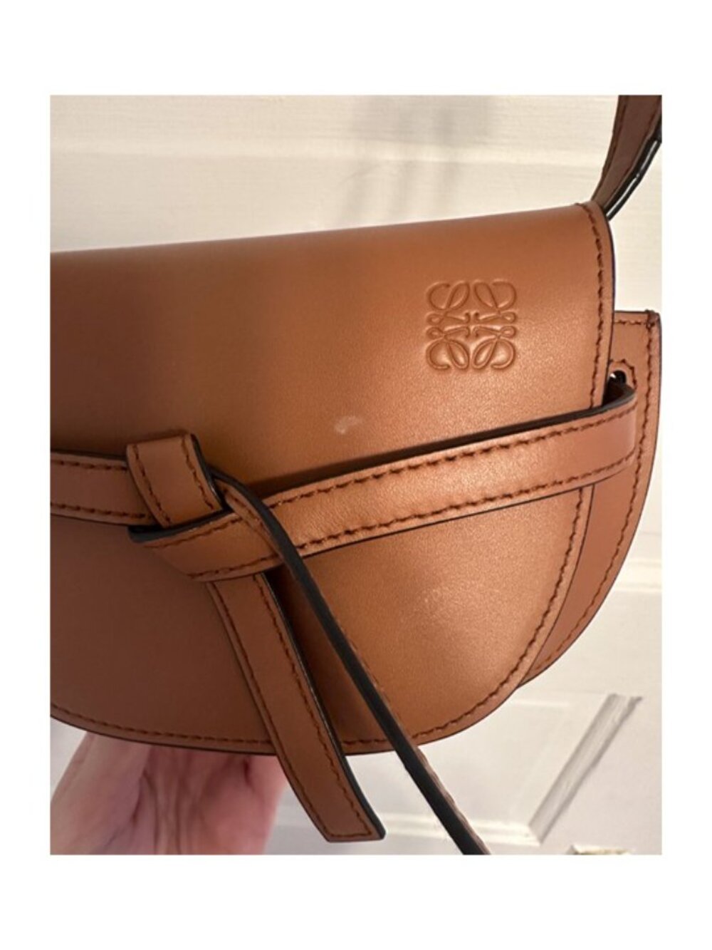 Loewe. Mini Gate Knot Leather Shoulder Bag with Anagram Strap in Jacquard. - Picture 4 of 9